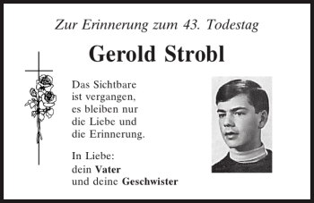 Traueranzeige von Gerold Strobl von Mittelbayerische Zeitung