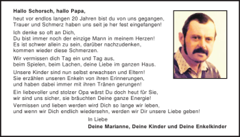 Traueranzeige von Schorsch  von Mittelbayerische Zeitung