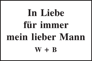 Traueranzeige von In Liebe von Mittelbayerische Zeitung