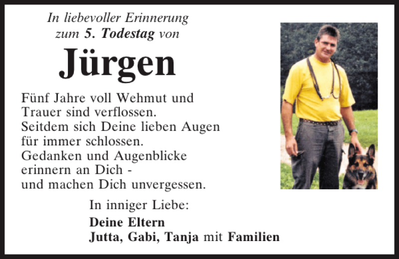  Traueranzeige für Jürgen  vom 30.12.2013 aus Mittelbayerische Zeitung