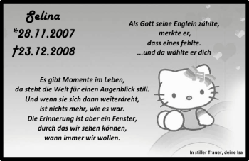 Traueranzeige von Selina  von Mittelbayerische Zeitung