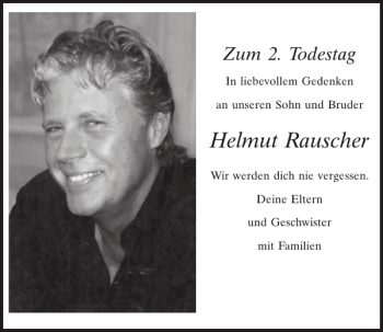 Traueranzeige von Helmut Rauscher von Mittelbayerische Zeitung