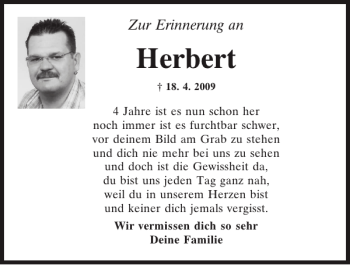 Traueranzeige von Herbert  von Mittelbayerische Zeitung