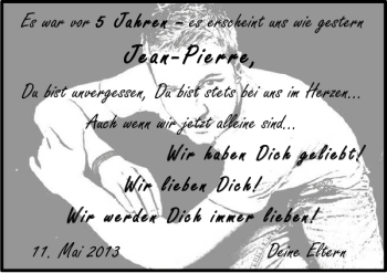 Traueranzeige von Jean-Pierre  von Mittelbayerische Zeitung