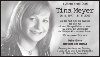 Traueranzeige von Tina Meyer von Mittelbayerische Zeitung