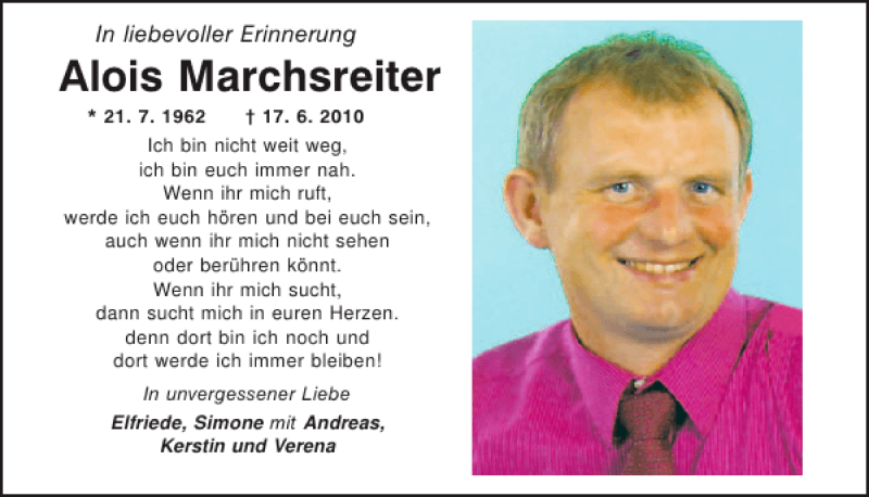  Traueranzeige für Alois Marchsreiter vom 17.06.2013 aus Mittelbayerische Zeitung