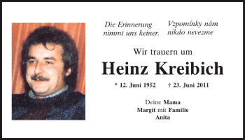 Traueranzeige von Heinz Kreibich von Mittelbayerische Zeitung