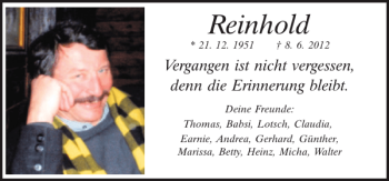 Traueranzeige von Reinhold Stöhr von Mittelbayerische Zeitung