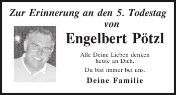 Traueranzeige von Engelbert Pöltzl von Mittelbayerische Zeitung