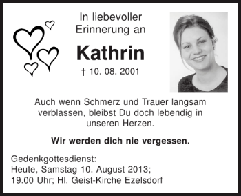 Traueranzeige von Kathrin Klose von Mittelbayerische Zeitung