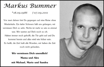 Traueranzeige von Markus Brummer von Mittelbayerische Zeitung