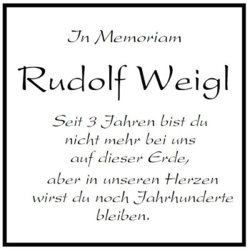 Traueranzeige von Rudolf Weigl von Mittelbayerische Zeitung