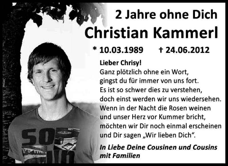  Traueranzeige für Christian Kammerl vom 24.06.2014 aus Mittelbayerische Zeitung