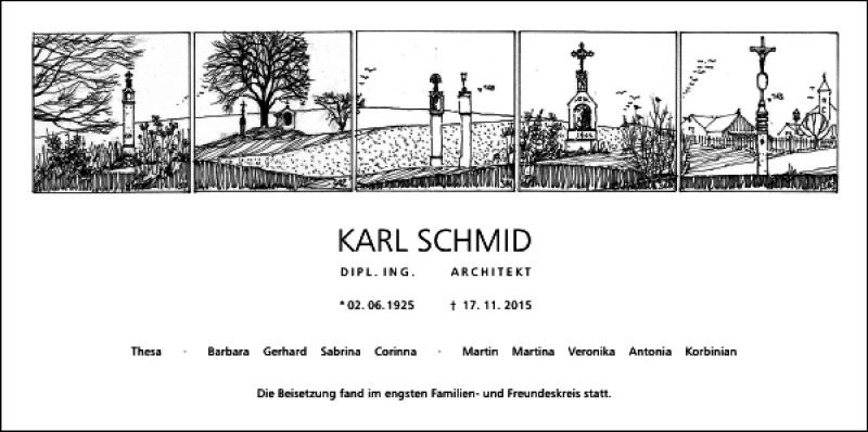  Traueranzeige für Karl Schmid vom 28.11.2015 aus Mittelbayerische Zeitung Regensburg