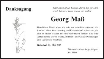 Traueranzeige von Georg Maß von Mittelbayerische Zeitung