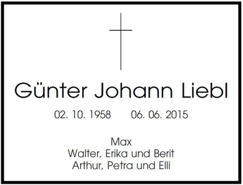  Traueranzeige für Günter Johann Liebl vom 17.06.2015 aus Mittelbayerische Zeitung