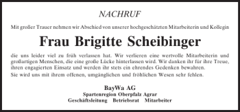 Traueranzeige von NA B. Scheibinger GLN43337820 21526 von Mittelbayerische Zeitung Gesamtausgabe