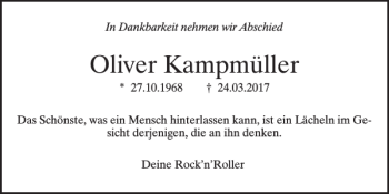 Traueranzeige von Oliver Kampmüller von Neumarkter Tagblatt