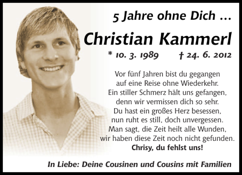  Traueranzeige für Christian Kammerl vom 24.06.2017 aus Neumarkter Tagblatt
