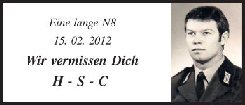 Traueranzeige von H-S-C  von Mittelbayerische Zeitung Kelheim