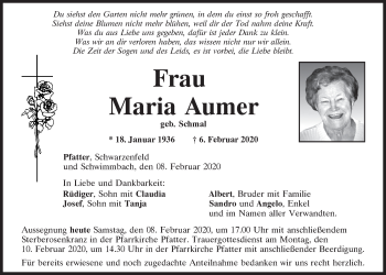 Traueranzeige von Maria Aumer von Mittelbayerische Zeitung Regensburg