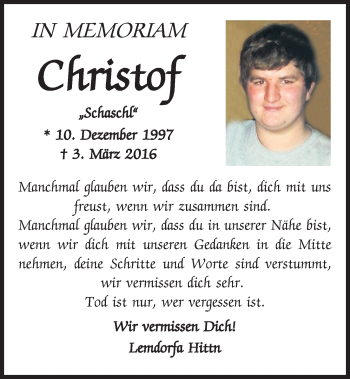 Traueranzeige von Christof Graßl von Bayerwald Echo