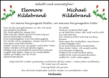 Traueranzeige von Eleonore Hildebrand von Mittelbayerische Zeitung Schwandorf