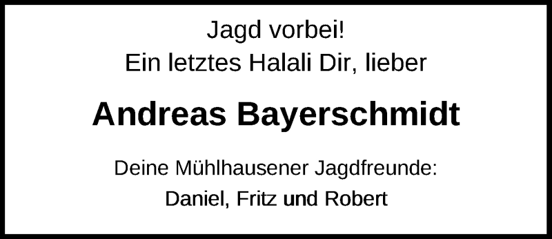  Traueranzeige für Andreas Bayerschmidt vom 18.06.2020 aus Neumarkter Tagblatt