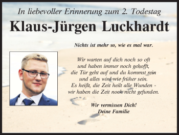 Traueranzeige von Klaus-Jürgen Luckhardt von Neumarkter Tagblatt