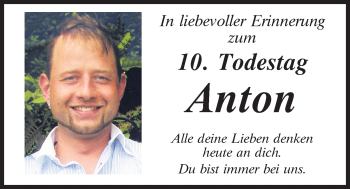 Traueranzeige von Anton  von Mittelbayerische Zeitung Schwandorf