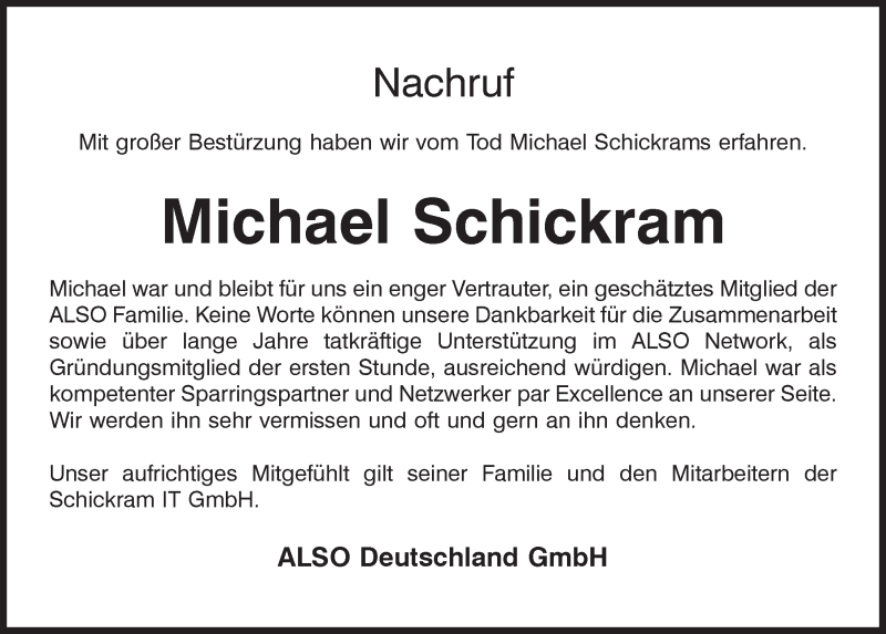  Traueranzeige für Michael Schickram vom 18.07.2020 aus Mittelbayerische Zeitung Schwandorf