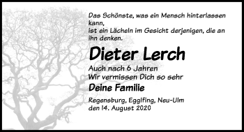 Traueranzeige von Dieter Lerch von Mittelbayerische Zeitung Regensburg