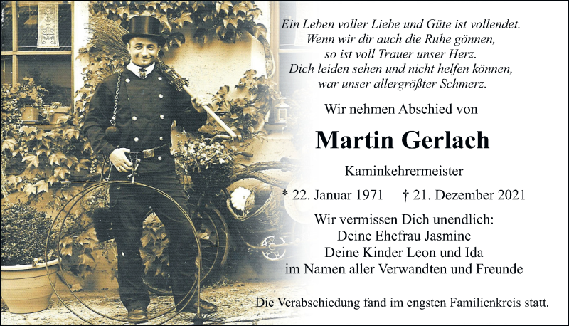  Traueranzeige für Martin Gerlach vom 27.12.2021 aus Neumarkter Tagblatt