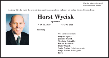 Traueranzeige von Horst Wycisk von Neumarkter Tagblatt