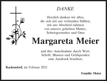Traueranzeige von Margareta Meier von Neumarkter Tagblatt