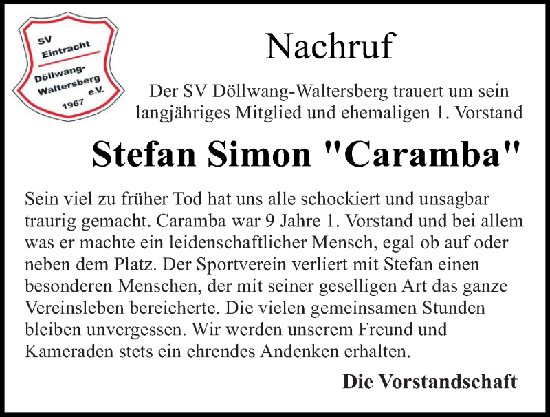  Traueranzeige für Stefan Simon vom 13.02.2021 aus Neumarkter Tagblatt