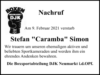 Traueranzeige von Stefan Simon von Neumarkter Tagblatt