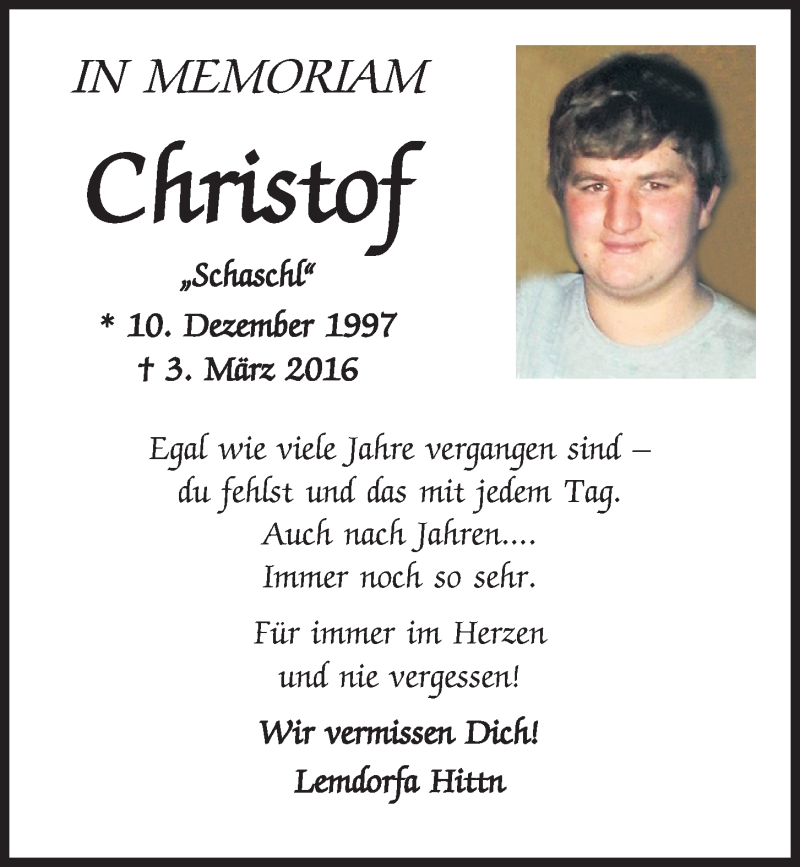  Traueranzeige für Christof Graßl vom 03.03.2021 aus Bayerwald Echo