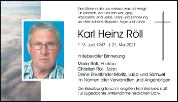 Traueranzeige von Karl Heinz Röll von Neumarkter Tagblatt