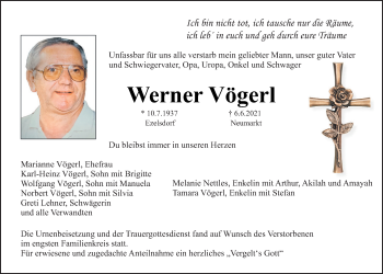 Traueranzeigen von Werner Vögerl | Mittelbayerische Trauer