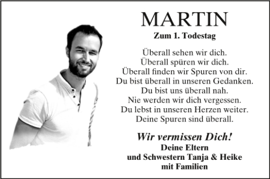 Traueranzeige von Martin  von Mittelbayerische Zeitung Kelheim