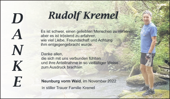 Traueranzeige von Rudolf Kremel von Mittelbayerische Zeitung Schwandorf