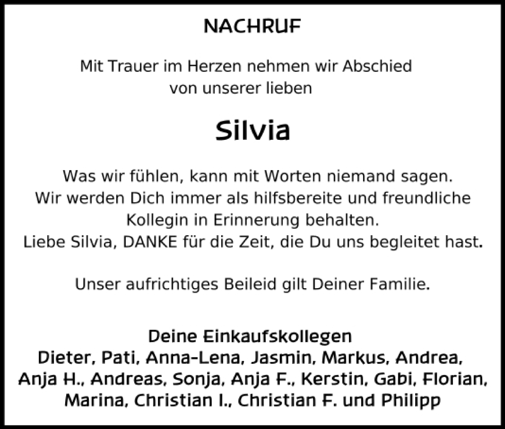 Traueranzeige für Silvia Lang vom 20.12.2022 aus Neumarkter Tagblatt