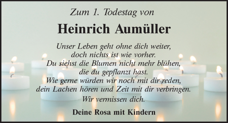  Traueranzeige für Heinrich Aumüller vom 16.02.2022 aus Mittelbayerische Zeitung Regensburg