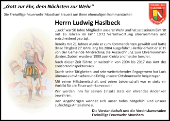 Traueranzeige von Ludwig Haslbeck von Mittelbayerische Zeitung Regensburg