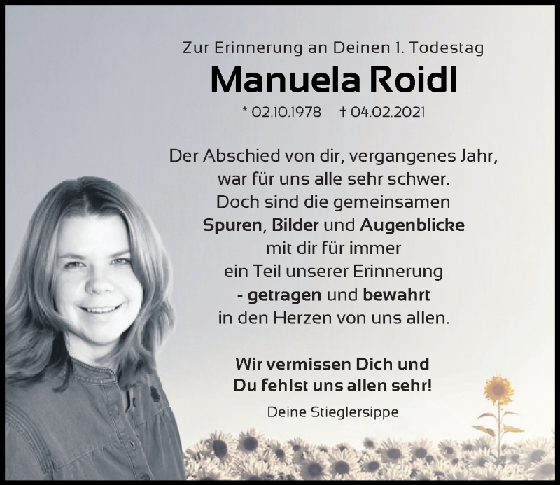  Traueranzeige für Manuela Roidl vom 05.02.2022 aus Neumarkter Tagblatt