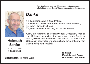 Traueranzeige von Helmuth Schön von Neumarkter Tagblatt