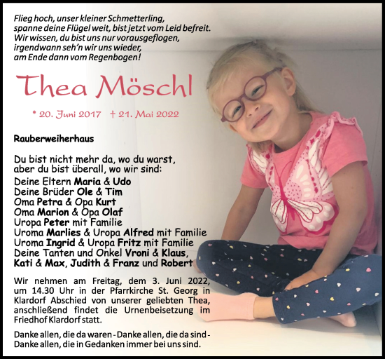 Traueranzeige von Thea Möschl von Mittelbayerische Zeitung Schwandorf