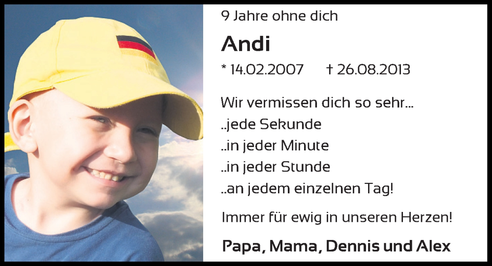  Traueranzeige für Andreas Bett vom 26.08.2022 aus Mittelbayerische Zeitung Schwandorf