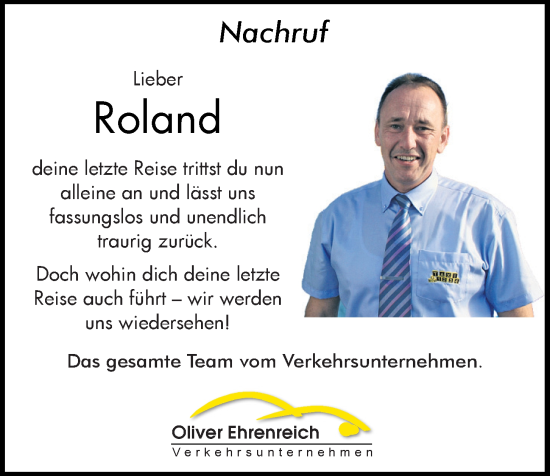 Traueranzeige von Roland Unger von Mittelbayerische Zeitung Schwandorf